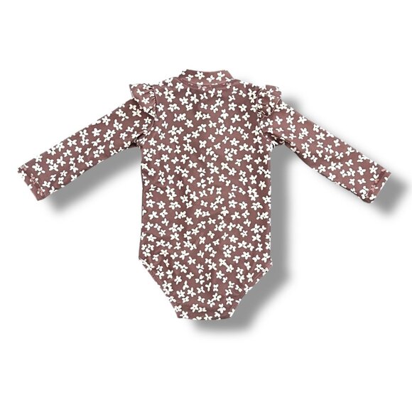 Quincy Mae Summer Bloom Rashguard One-Piece Swimsuit Size 3-6M - Picture 5 of 5